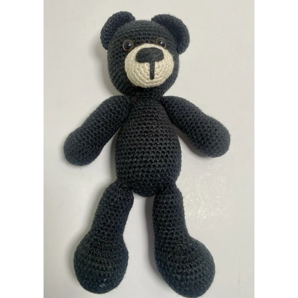 Handmade Crochet Teddy Bear Black 12